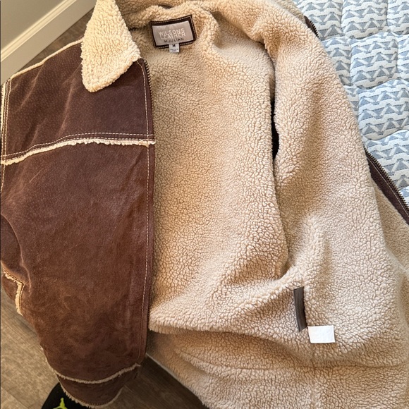 Wilsons Leather Dark Brown Shearling Bomber Jacket - Picture 5 of 7